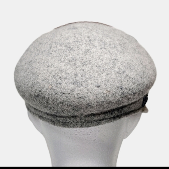 Vintage Y2K Womens Gray  100% Wool Neutral Minimal Studded Newsboy Cap Hat main image 6